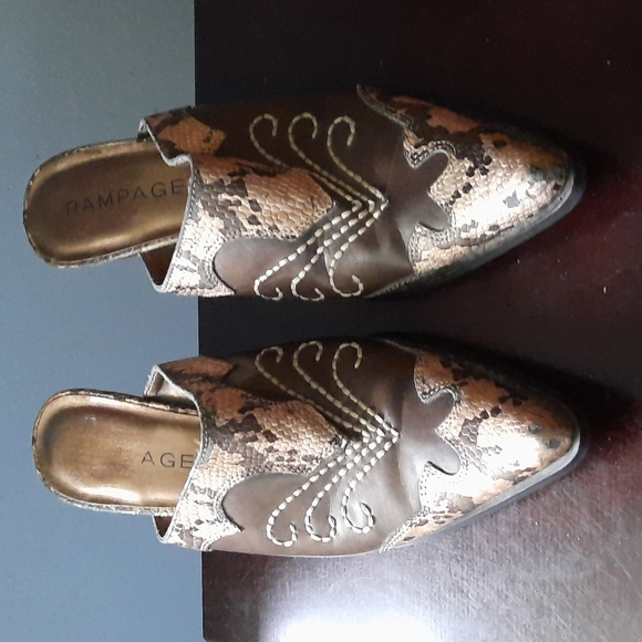 Rampage Rilley Snakeskin Mules Size 6.5 - Picture 1 of 13